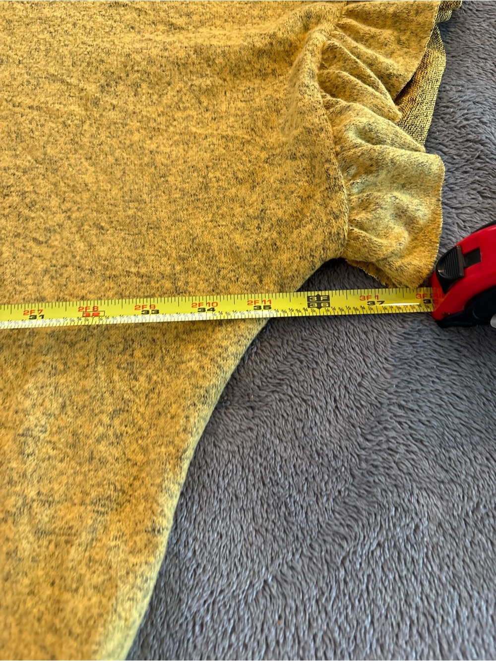 Mustard Ruffle Hem Open Front Cardigan Size M - Picture 4 of 13
